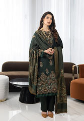 Zimal Hand Embroidered Jacquard Shawl HZ 08