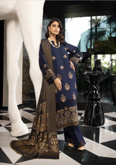 Zimal Hand Embroidered Jacquard Shawl HZ 03