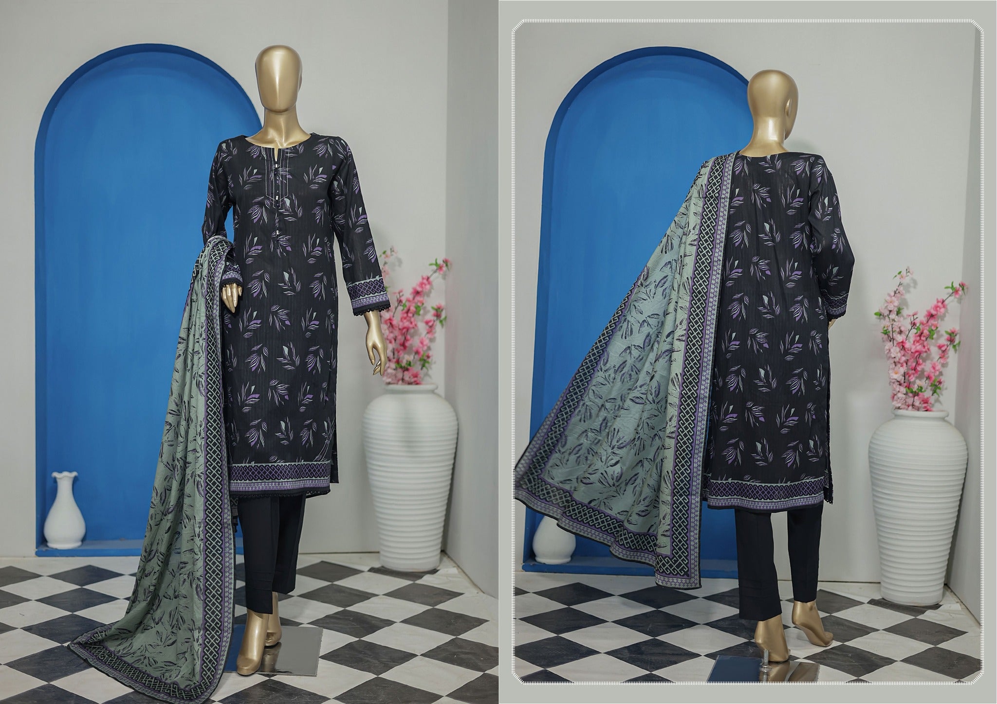 HZ NAYAB DIGITAL PRINTED DORIYA VOILE LAWN DUPATTA COLLECTION NPD-65