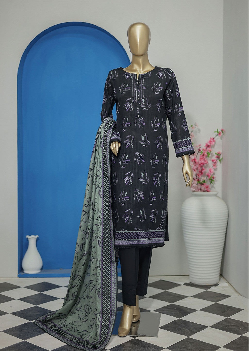 HZ NAYAB DIGITAL PRINTED DORIYA VOILE LAWN DUPATTA COLLECTION NPD-65