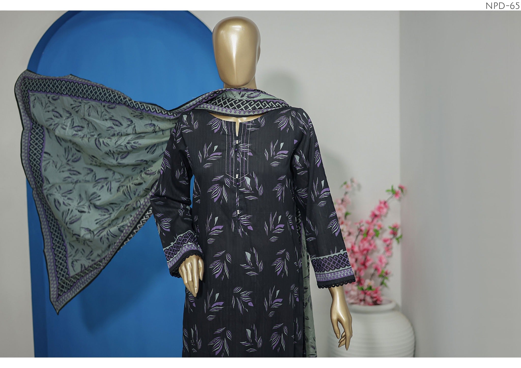 HZ NAYAB DIGITAL PRINTED DORIYA VOILE LAWN DUPATTA COLLECTION NPD-65