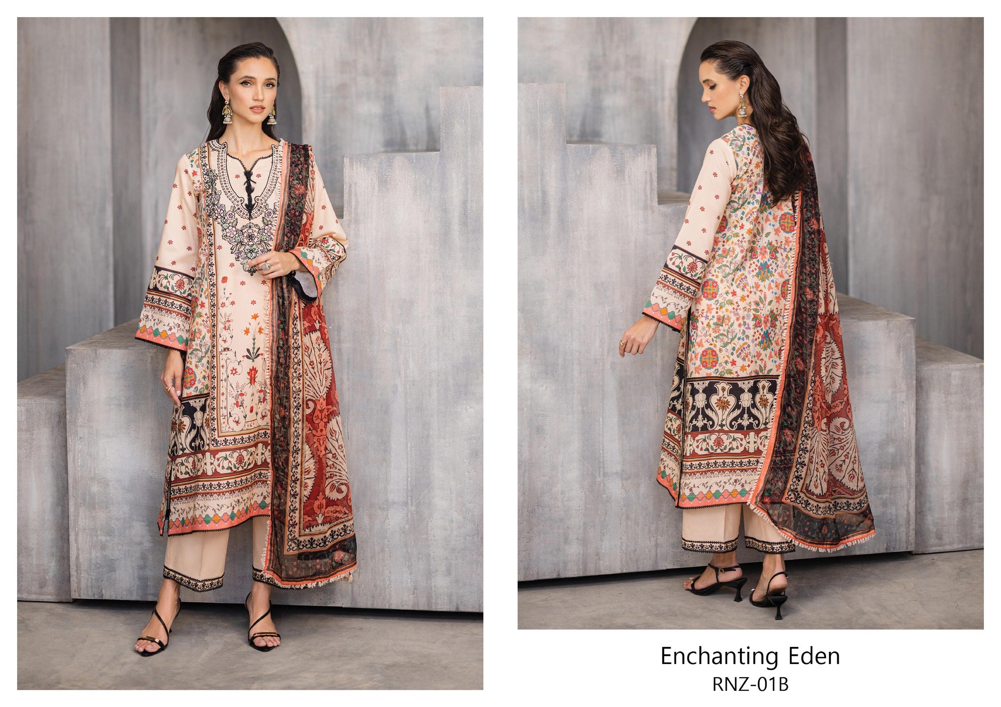 Mushq Azalea Lawn Collection Enchanting Eden RNZ-01B