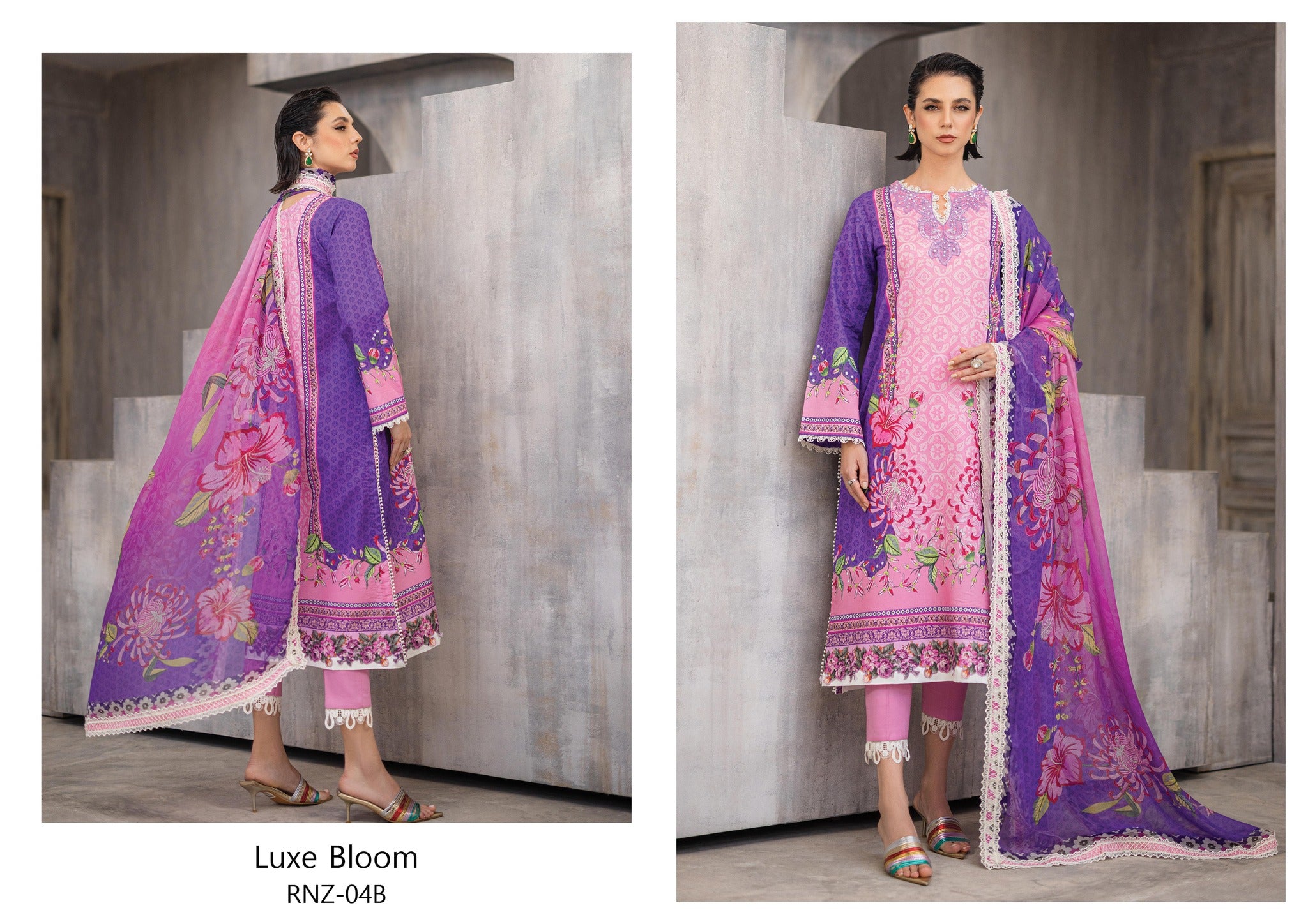 Mushq Azalea Lawn CollectionIvory Luxe Bloom RNZ-04B