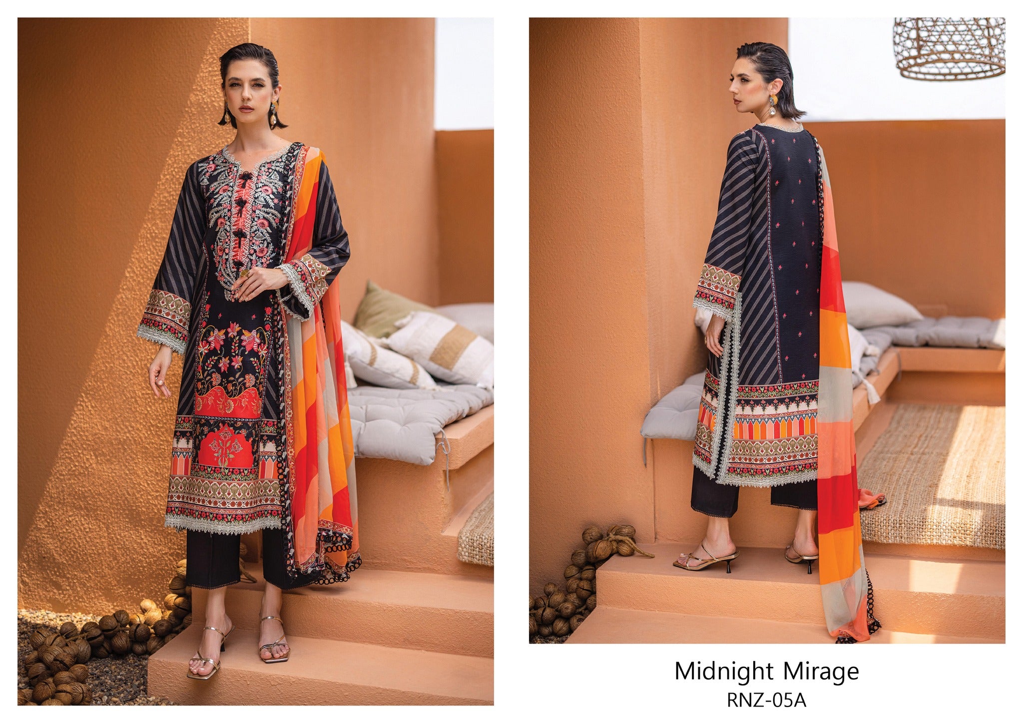 Mushq Azalea Lawn Collection Midnight Mirage RNZ-05A