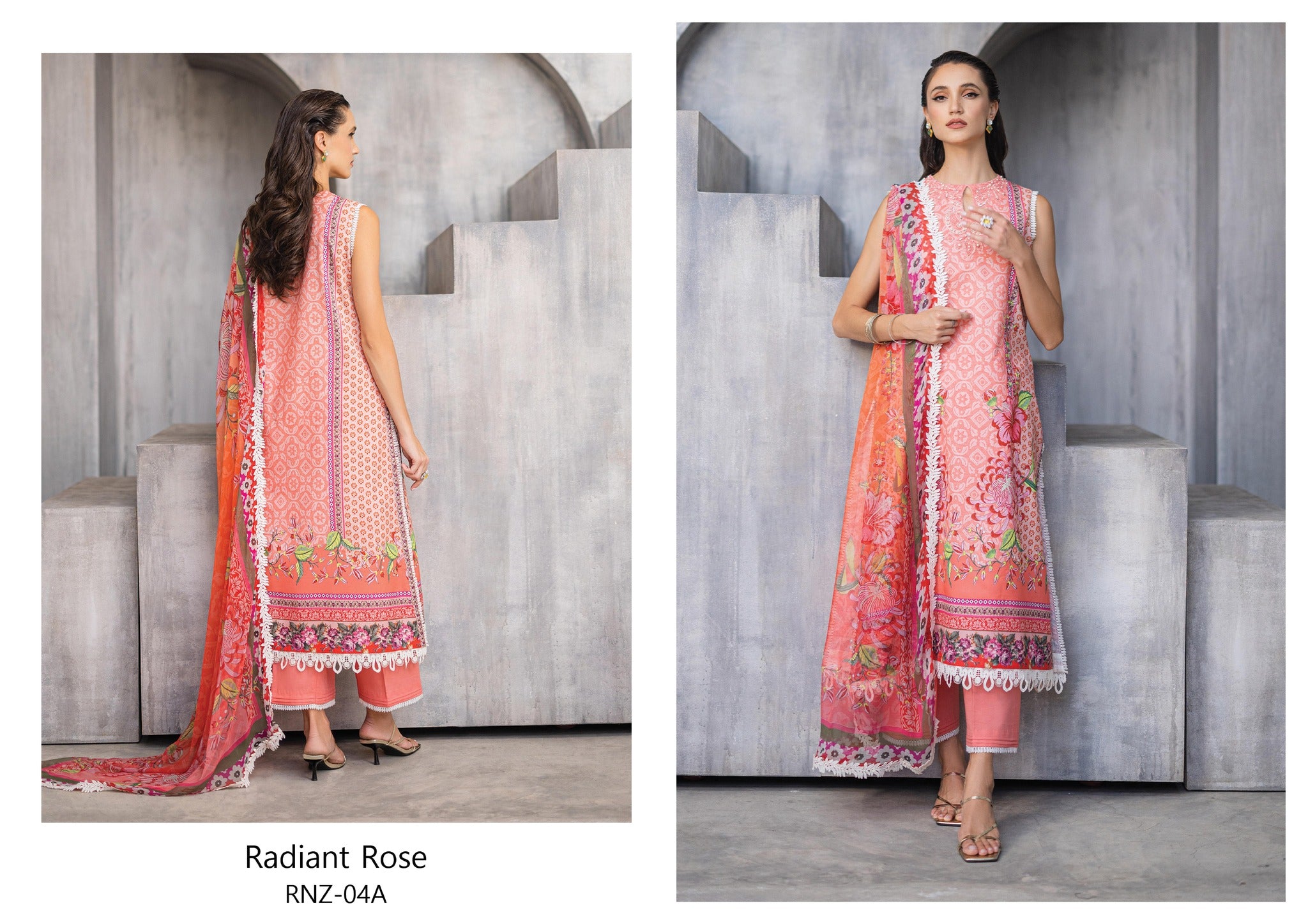 Mushq Azalea Lawn Collection Radiant Rose RNZ-04A