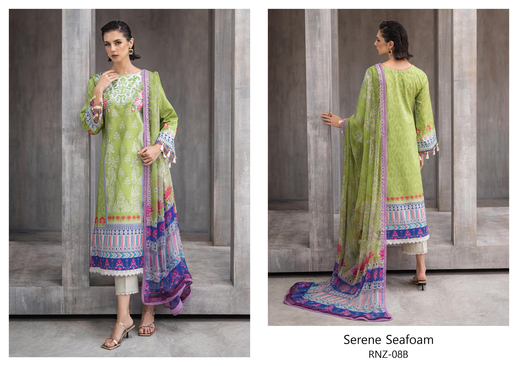 Mushq Azalea Lawn Collection Serene Seafoam RNZ-08B